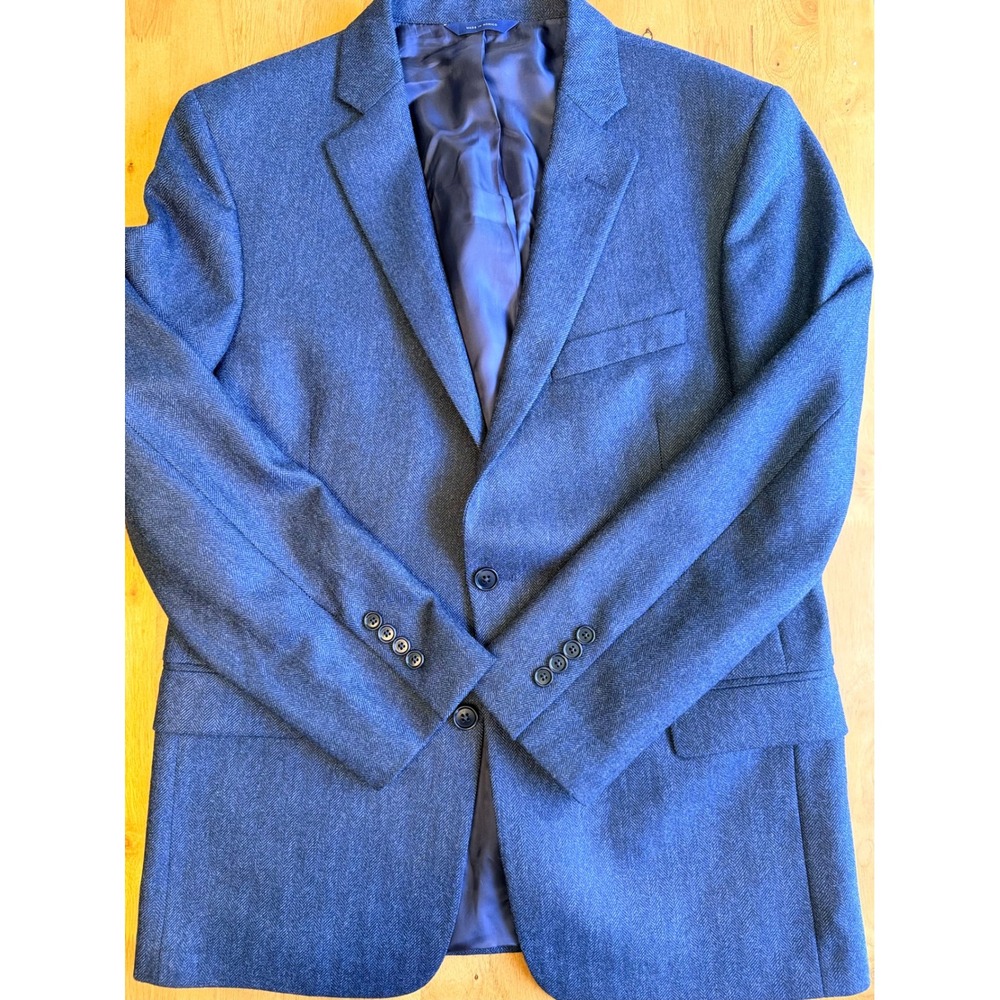 Brooks Brothers Regent Fit Blue Herringbone Blazer Sport Coat Mens 42R